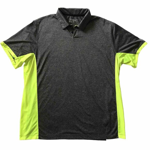 Nike Golf Tour Performance Polo Shirt Mens XL Dri Fit Victory Block Gray Yellow - Picture 1 of 8